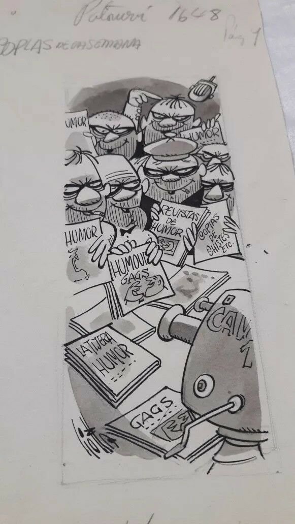 Original drawing on paper , Comic   cartoon by the argentian  artist Liotta
