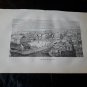 old engraving print Vista general Puerto Rico , extracted book of 1895