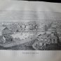 old engraving print Vista general Puerto Rico , extracted book of 1895