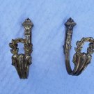 2 Pair Antique French  Ormolu Gold Tiebacks Hooks for Curtains Drapes , golden