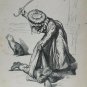 old engraving print extracted book 1893 Le Bon Petit Diable elle le jeta par ter
