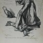 old engraving print extracted book 1893 Le Bon Petit Diable elle le jeta par ter