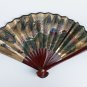old chinese hand painted fan, wooden rods