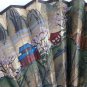 old chinese hand painted fan, wooden rods