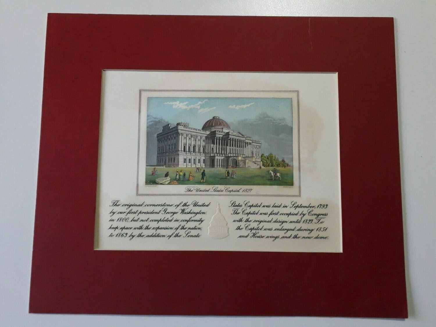 old engraving , the united States Capitol  1827 -  dreisonstok