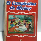 Old Children's Book Mickey's Birthday, 1980s in spanish