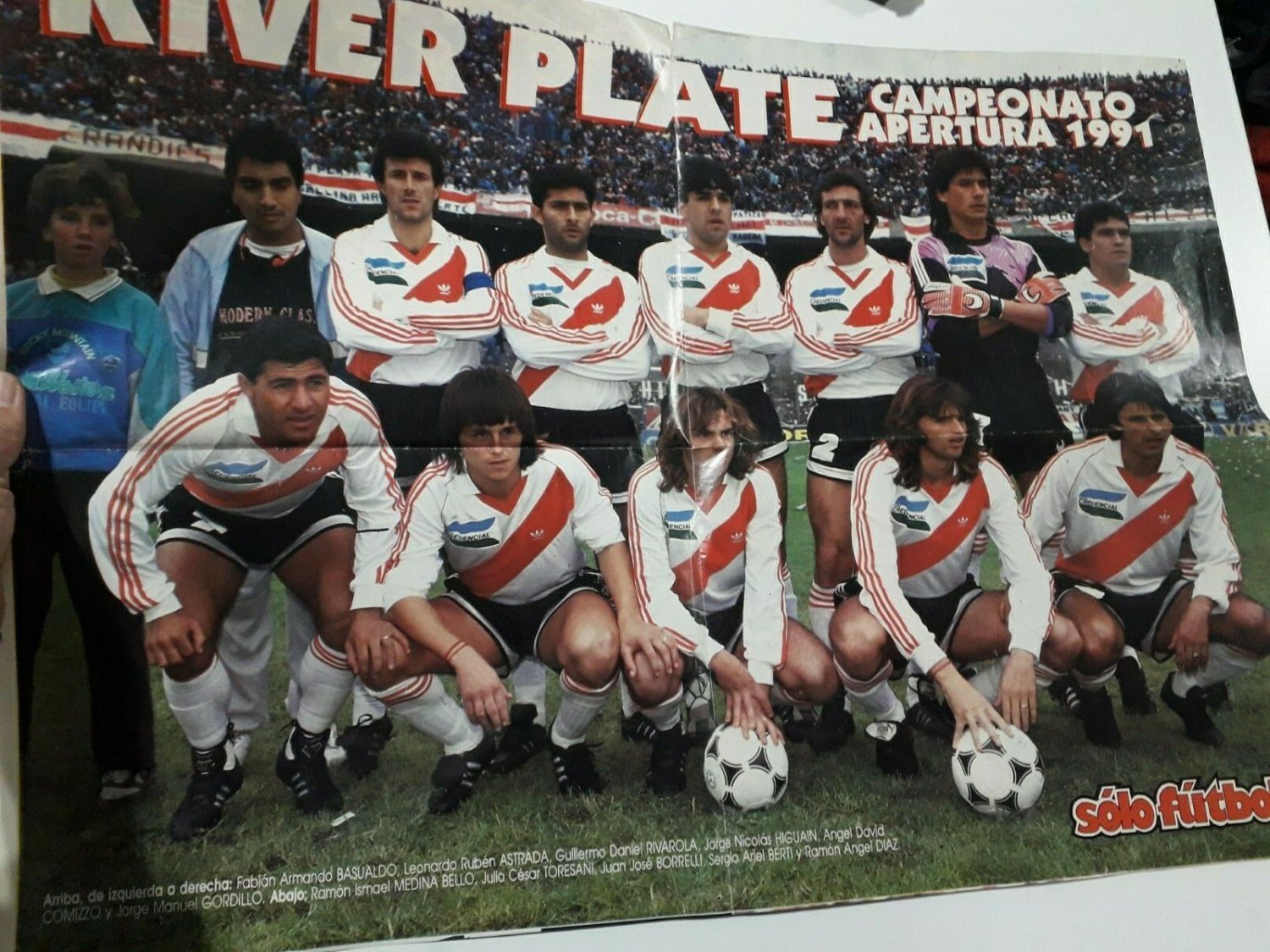 old poster  magazine  Solofutbol River Pale  Campeon apertura 1991/92