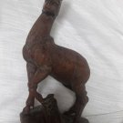 old important  wood carved with  glass eyes- deer figure  - black forest??