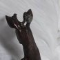 old important wood carved with glass eyes- deer figure - black forest??