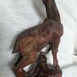old important wood carved with glass eyes- deer figure - black forest??
