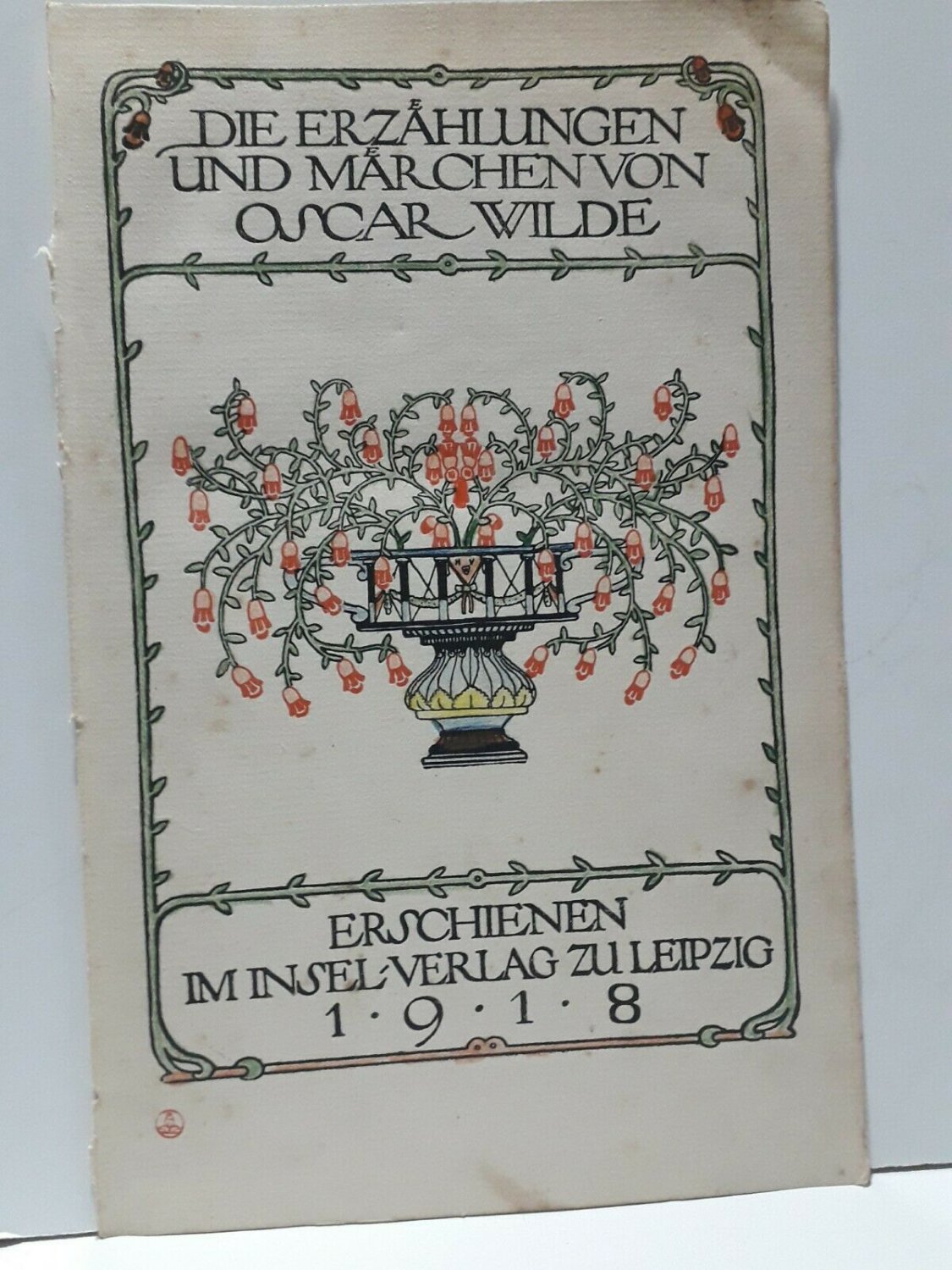old engraving print 1918 Illustra.. H.Vogeler Oscar wilde, Die erzahlungen und..