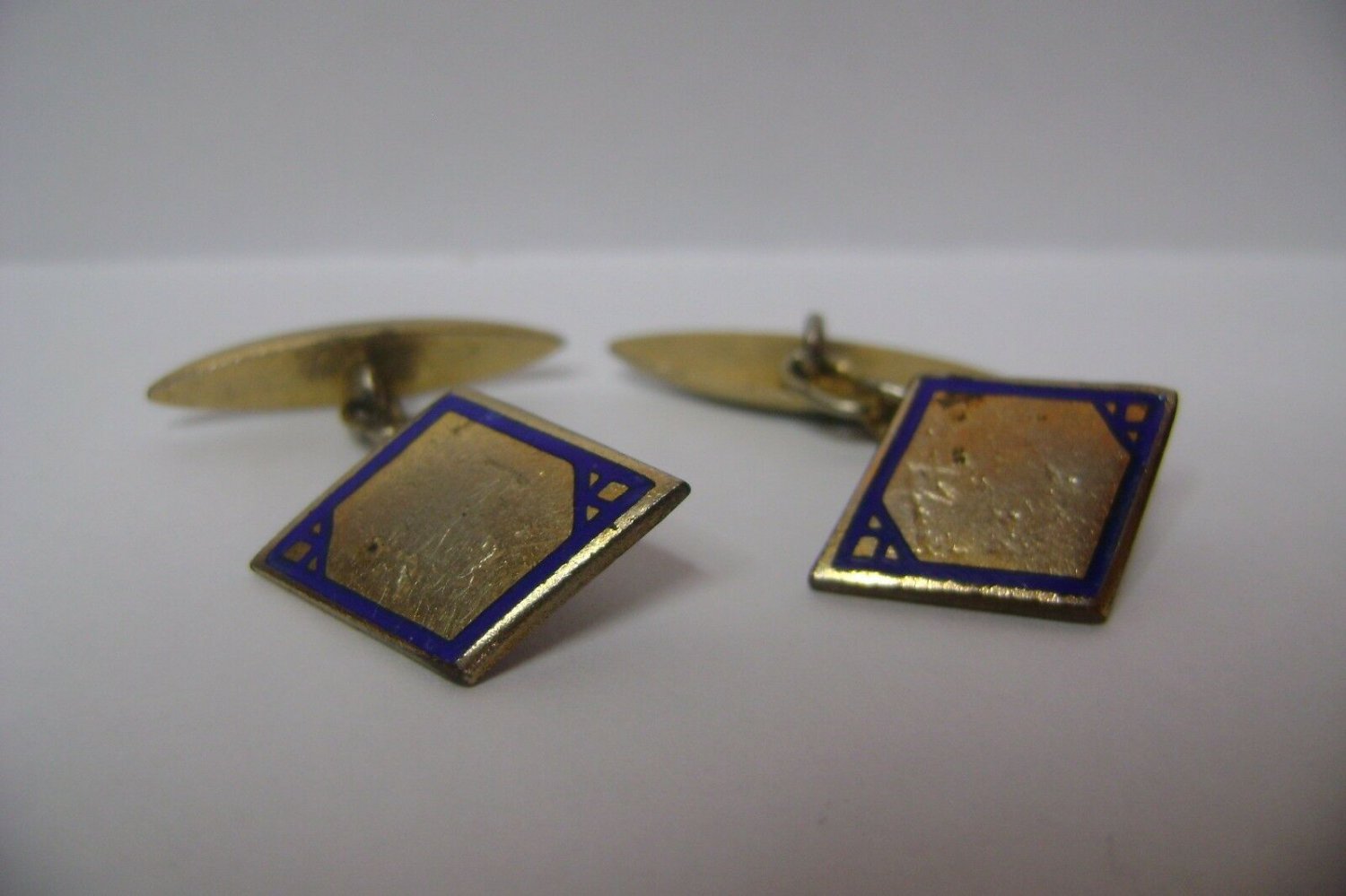 vintage old Blue  enamel cufflinks