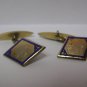 vintage old Blue  enamel cufflinks