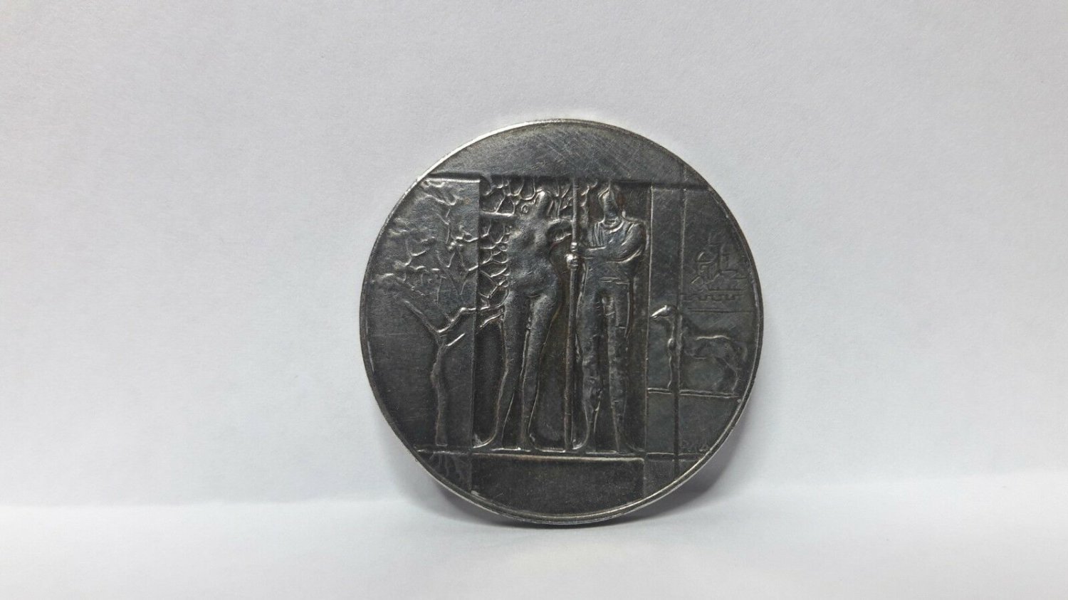 Sterling Silver medal Antonio Pujia .Argentina -  1580 1980 Buenos Aires
