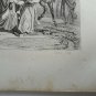 old engraving print 1836  Ste Genevieve exhorte et ..Saint Genoveva of Paris