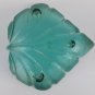 vintage Old Glass Bowl Salad Bowl, Green Leaf shape