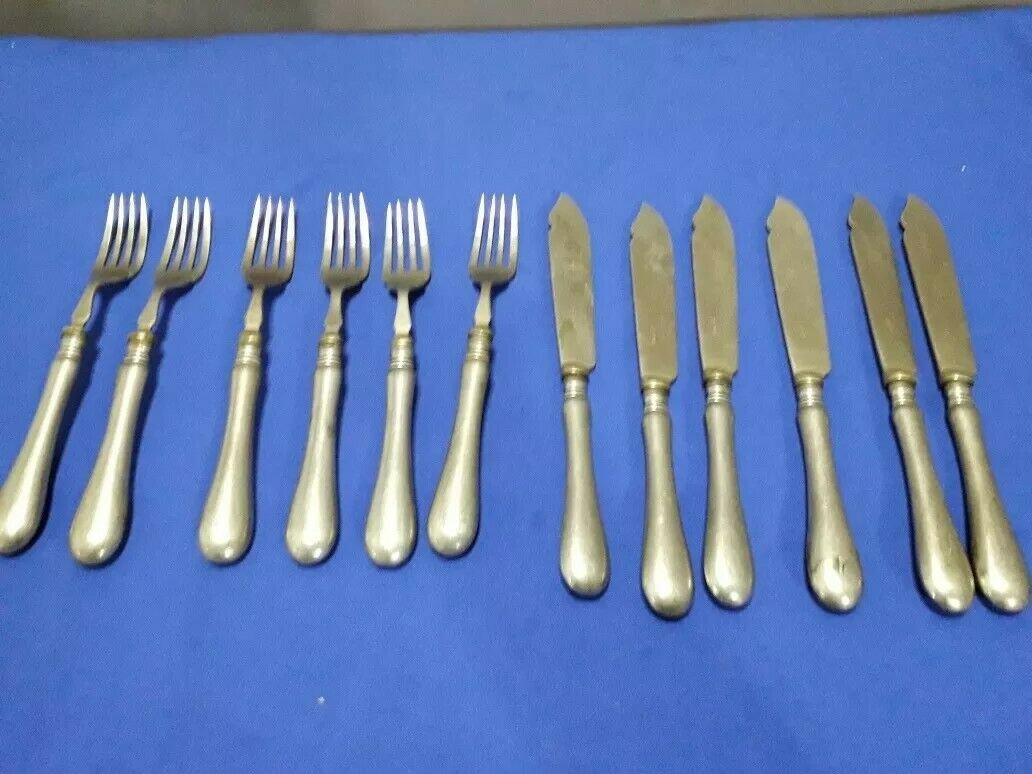 Set silverplated  set for fish 6 forks 6 knives