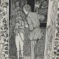 old engraving print 1918 Illustrations H. Vogeler Oscar wilde,the ghost of cante
