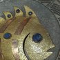 decorative copper plate with Bronze Fish . Lapisl&Atilde;&iexcl;zuli