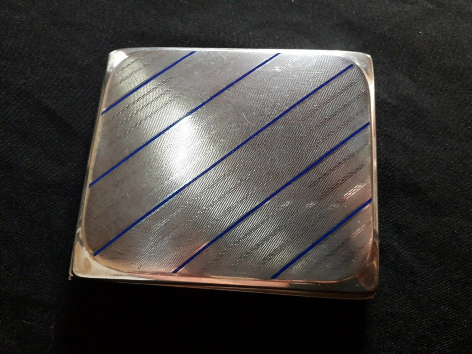 metal cigarette cases  with blue enamel, germany