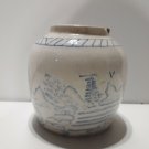 old bowl  ceramic  pottery Chinese White and blue.