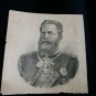 old engraving print  Frederick III German Emperor     extracted  of 1895