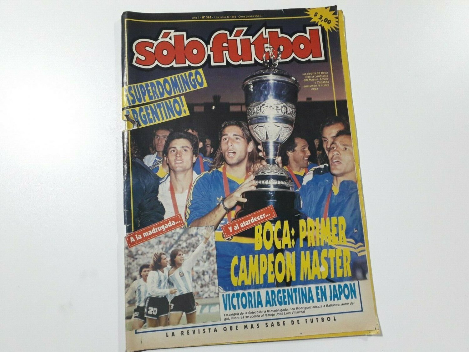 old magazine  Solofutbol Boca primer Campeon Master N363 1992 Argentina