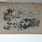 old engraving print extracted book 1893 Le Bon Petit Diable, les chiens du quart