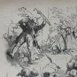 old engraving print extracted book 1893 Le Bon Petit Diable, les chiens du quart