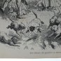 old engraving print extracted book 1893 Le Bon Petit Diable, les chiens du quart
