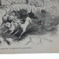 old engraving print extracted book 1893 Le Bon Petit Diable, les chiens du quart