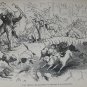 old engraving print extracted book 1893 Le Bon Petit Diable, les chiens du quart