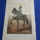 old colors engraving print Hernan Cortes armor  extracted book of 1894