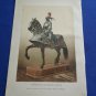 old colors engraving print Hernan Cortes armor  extracted book of 1894
