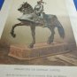 old colors engraving print Hernan Cortes armor  extracted book of 1894