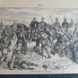 old engraving print  Wilhelm II in K&Atilde;&para;niggrantz battle   extracted 1888