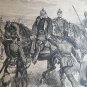 old engraving print  Wilhelm II in K&Atilde;&para;niggrantz battle   extracted 1888