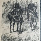 old engraving print  Wilhelm I with O. Bismarck   extracted 1888