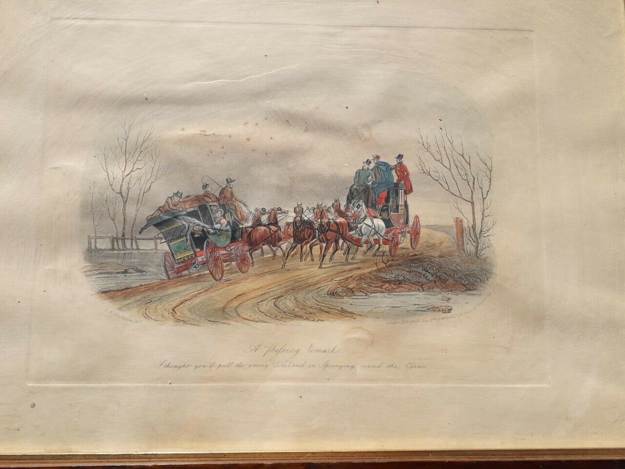 Aquatint Engraving Gb Race Team Newhouse London 1834 Mc Lean