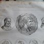 old engraving print 1836 Medailles Gallo -Romains