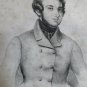 old engraving print - 1846 Writer French Eugène Sue - The Wandering Jew