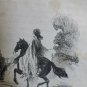 old engraving print 1846 The Wandering Jew  Eug&Atilde;&uml;ne Sue  .A.Isola