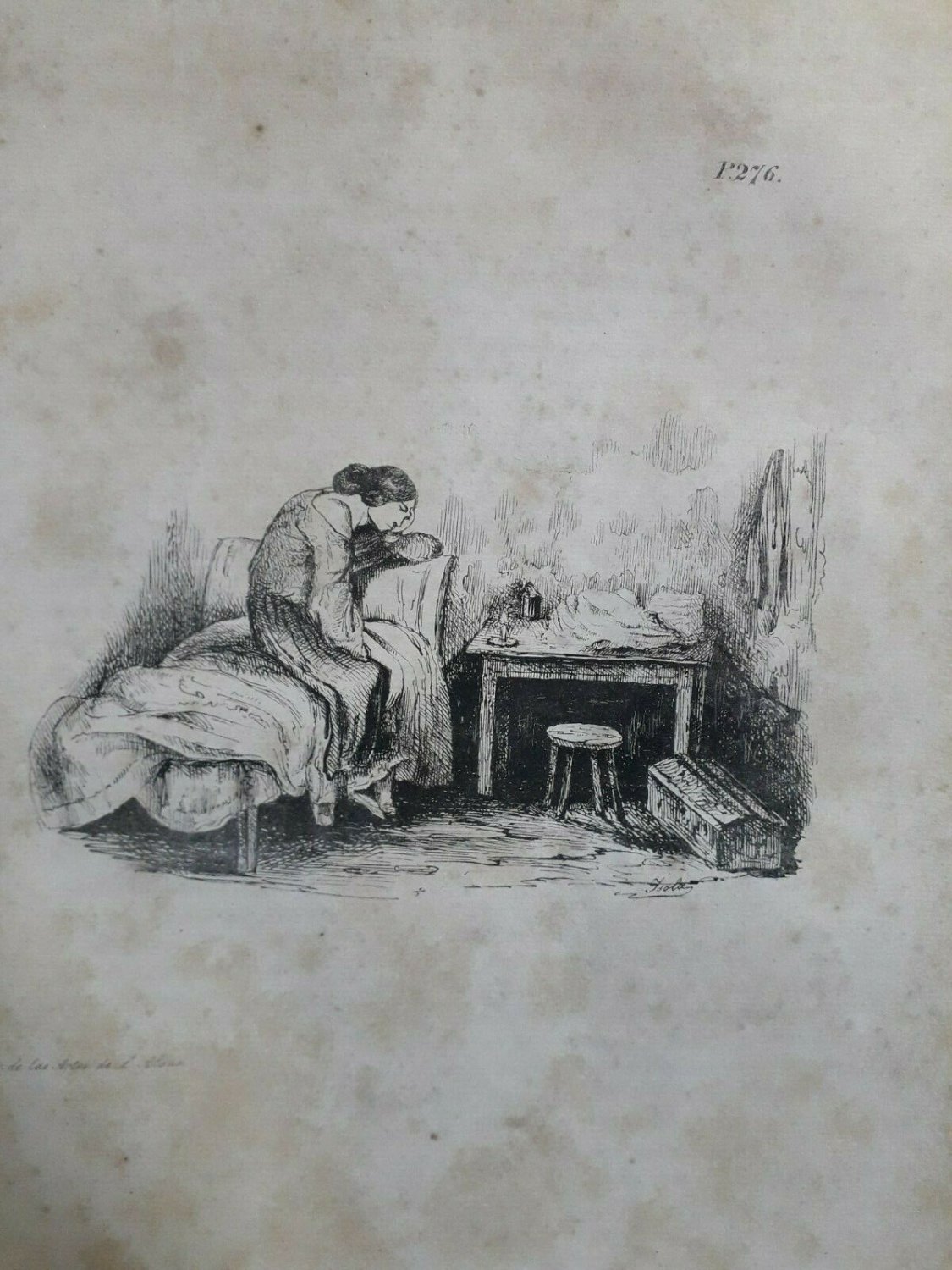 old engraving print 1846 The Wandering Jew - Eug&Atilde;&uml;ne Sue  A.Isola