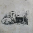 old engraving print 1846 The Wandering Jew - Eugène Sue  A.Isola