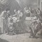 Old religious engraving early 1900 sick  with apostle  maison de la bonne N23