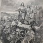 Old religious engraving early 1900 Jesus with san pedro maison de la bonne N12
