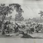 old engraving print - 1836 march and invasion of barbarians
