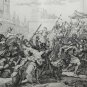 old engraving print - 1836 truce sacrificed by the Francis