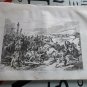 old engraving print 1836 Defaite dáttila Defaite of Atilla