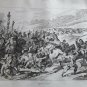 old engraving print 1836 Defaite dáttila Defaite of Atilla